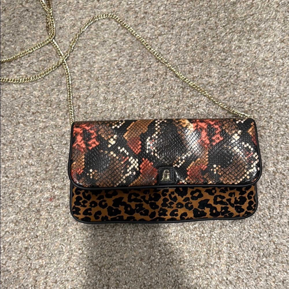 Steve Madden Black and Brown Crossbody Bag with Animal Print